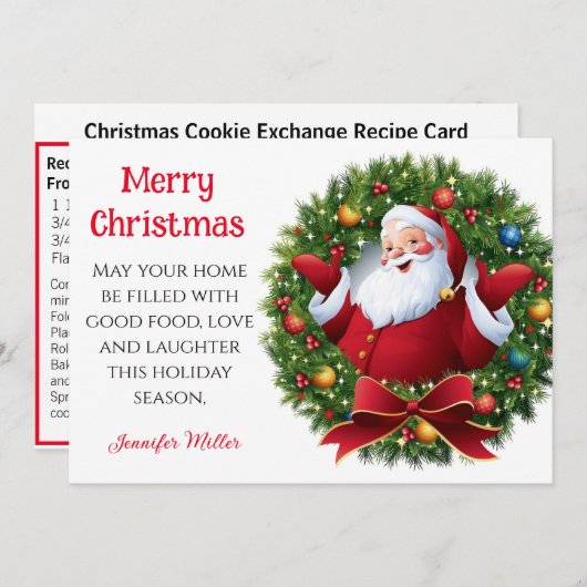 ChocoNut Cookie Exchange Recipe Sharing Kerstmis Feestdagenkaart (Voorkant / Achterkant)