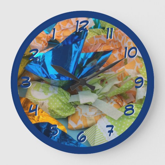 Chocotejas op de Feria in Peru Backward Clock Grote Klok (Voorkant)