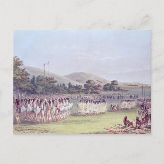 Choctaw Ball-Play Dance, 1834-35 Briefkaart (Voorkant)