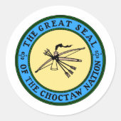 Choctaw Nation Seal Ronde Sticker (Voorkant)