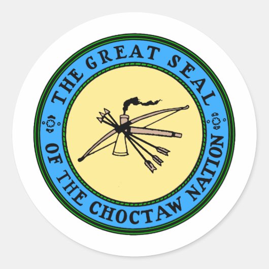 Choctaw Nation Seal Ronde Sticker (Voorkant)
