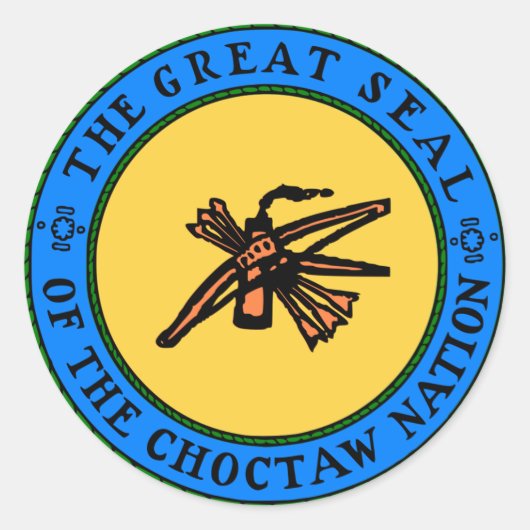 Choctaw Seal Ronde Sticker (Voorkant)