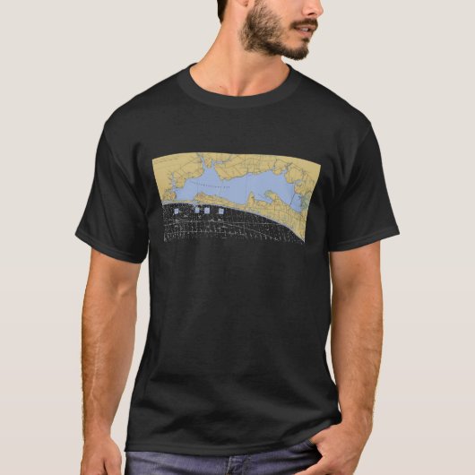 Choctawhchee Bay, FL Nautical Chart T-shirt (Voorkant)