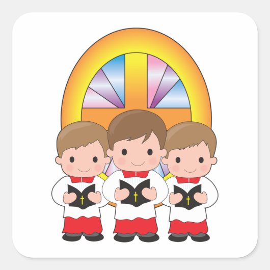 Choir Boys Vierkante Sticker (Voorkant)