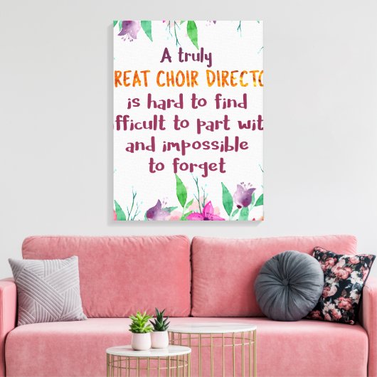 Choir Director Chorus lerares Appreciation Gift Canvas Afdruk (Insitu (Woonkamer))