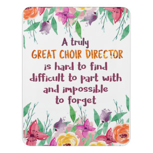 Choir Director Chorus lerares Appreciation Gift Deurbordjes