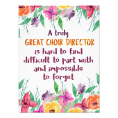 Choir Director Chorus lerares Appreciation Gift Foto Afdruk (Voorkant)