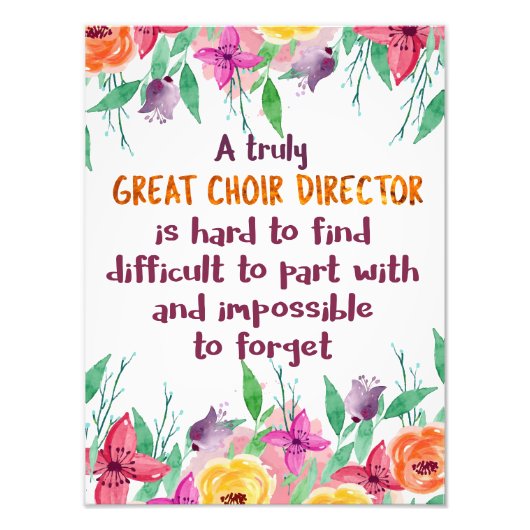 Choir Director Chorus lerares Appreciation Gift Foto Afdruk (Voorkant)