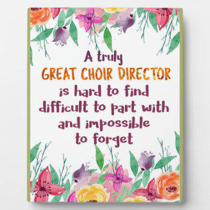 Choir Director Chorus lerares Appreciation Gift Fotoplaat