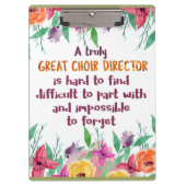 Choir Director Chorus lerares Appreciation Gift Klembord (Voorkant)