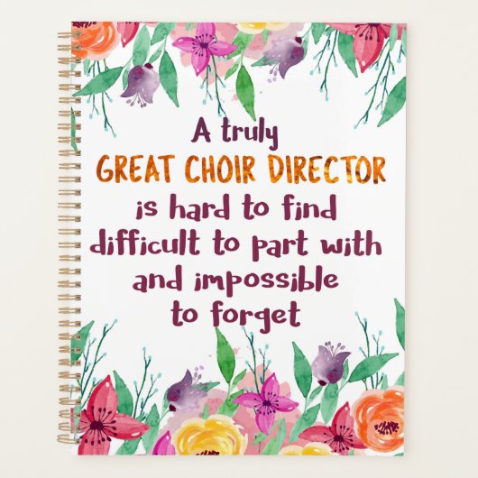 Choir Director Chorus lerares Appreciation Gift Planner (Voorkant)