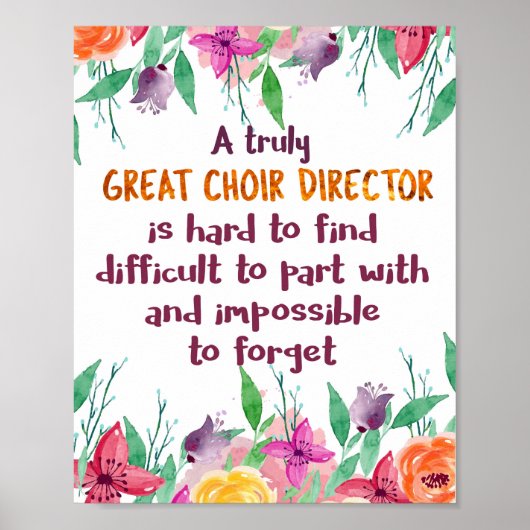 Choir Director Chorus lerares Appreciation Gift Poster (Voorkant)