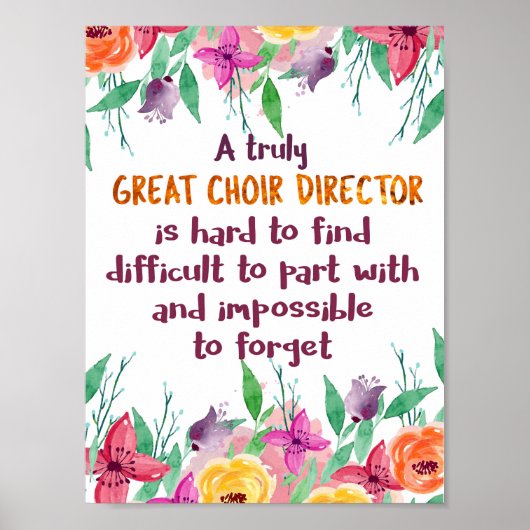 Choir Director Chorus lerares Appreciation Gift Poster (Voorkant)