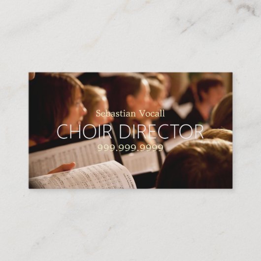 Choir Director Vocalist Music Instructor Teacher Visitekaartje (Voorkant)