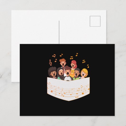 Choir Group Singing Chorus Choral Music Clef Gift Briefkaart (Voorkant / Achterkant)