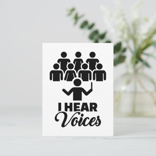 Choir ik hoor stemmen briefkaart (Staand voorkant)