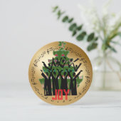 Choir in front of Christmas Tree Holiday Card Feestdagenkaart (Staand voorkant)