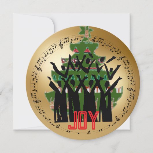 Choir in front of Christmas Tree Holiday Card Feestdagenkaart (Voorkant)
