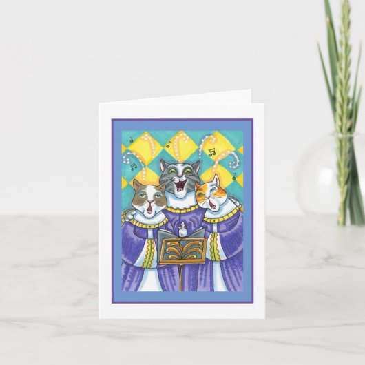 CHOIR-KATTEN EN MOUSSENZUIVERING XMAS CAROL blanco Kaart (Voorkant)