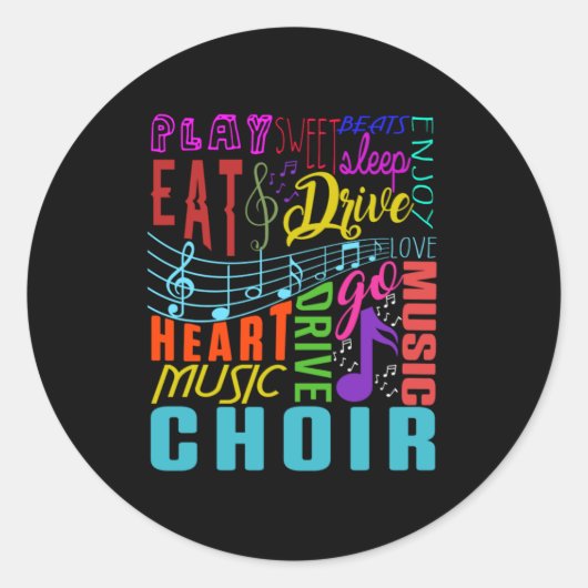 Choir Music Chorus Choral Music Conductor Gift Ronde Sticker (Voorkant)