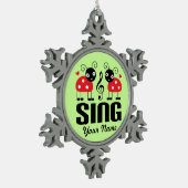 Choir Music Ladybug Tin Sneeuwvlok Ornament (Links)