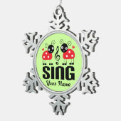Choir Music Ladybug Tin Sneeuwvlok Ornament (Rechts)