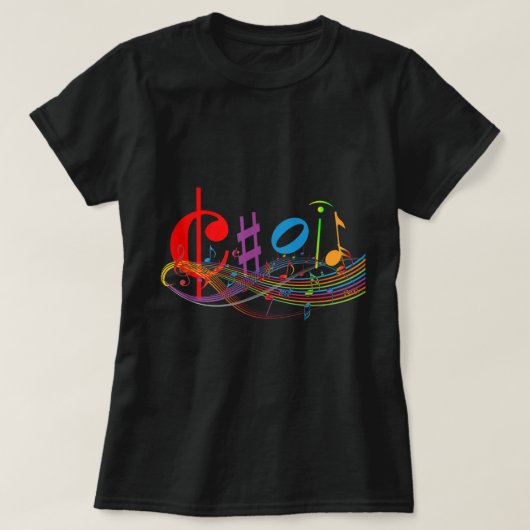 Choir Music Symbols Favoriete klasse Terug naar Sc T-shirt (Design voorkant)