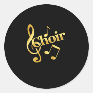 Choir Muzieknoten Clef Chorus Choral Music Gift Ronde Sticker