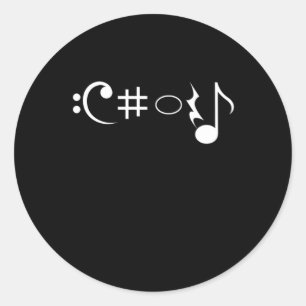 Choir Muzieknoten Singer Singing Musician Gift Ronde Sticker