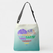 Choir of the Earth Word Cloud Green Ombre Crossbody Tas (Achterkant)