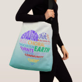 Choir of the Earth Word Cloud Green Ombre Crossbody Tas (Dichtbij)