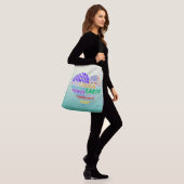 Choir of the Earth Word Cloud Green Ombre Crossbody Tas (Op model)