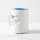 Choir of the Earth Word Cloud Tweekleurige Koffiemok (Voorkant links)