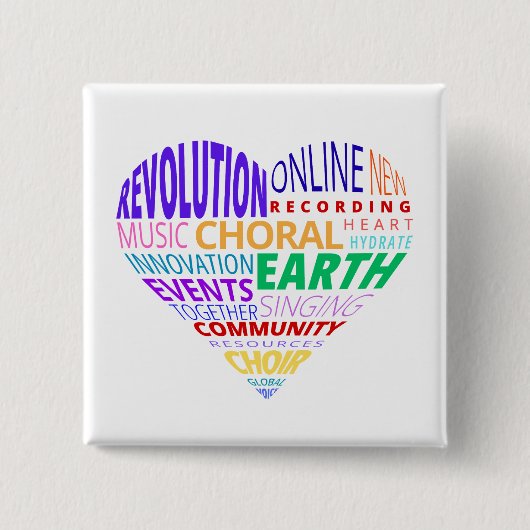 Choir of the Earth Word Cloud Vierkante Button 5,1 Cm (Voorkant)