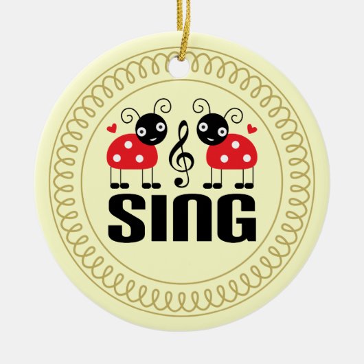 Choir Sing Ladybug Music Ornament Gift (Voorkant)