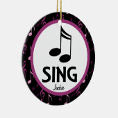 Choir Sing Persoonlijke kerstversiering voor muzie Keramisch Ornament (Rechts)