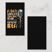 Choir Singer Karaoke Microphone Song Music Lover Visitekaartje (Voorkant / Achterkant)