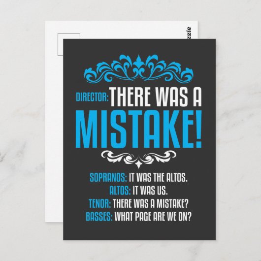 Choir Singer Musical Director Soprano Alto Briefkaart (Voorkant / Achterkant)