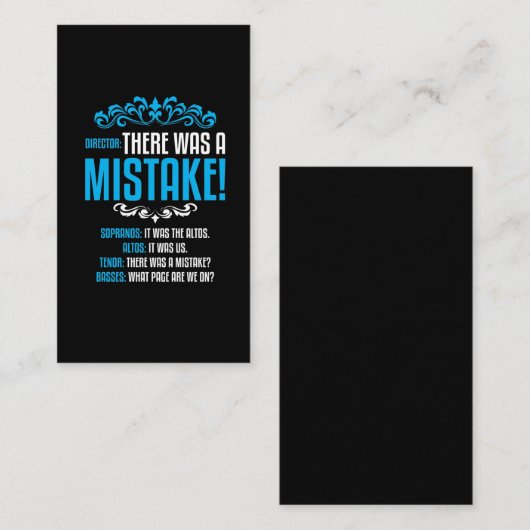 Choir Singer Musical Director Soprano Alto Visitekaartje (Voorkant / Achterkant)