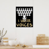 Choir Teacher I Hear Voices Funny Chorister T-shir Poster (Keuken)