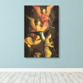 Choir van Angels door Simon Marmion, renaissance A Canvas Afdruk (Insitu (Houten vloer))