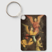 Choir van Angels door Simon Marmion, renaissance A Sleutelhanger (Voorkant)
