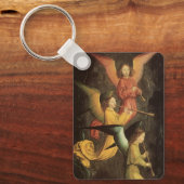 Choir van Angels door Simon Marmion, renaissance A Sleutelhanger (Voorkant)