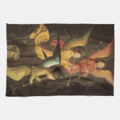 Choir van Angels door Simon Marmion, renaissance A Theedoek (Horizontaal)