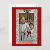 Choirboys zingen kerstliederen feestdagenkaart (Voorkant / Achterkant)