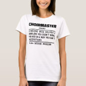 Choirmaster Noun Definition Choir Director Grappig T-shirt (Voorkant)