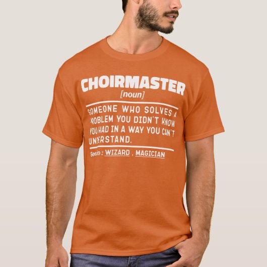 Choirmaster Noun Definition Choir Director Grappig T-shirt (Voorkant)