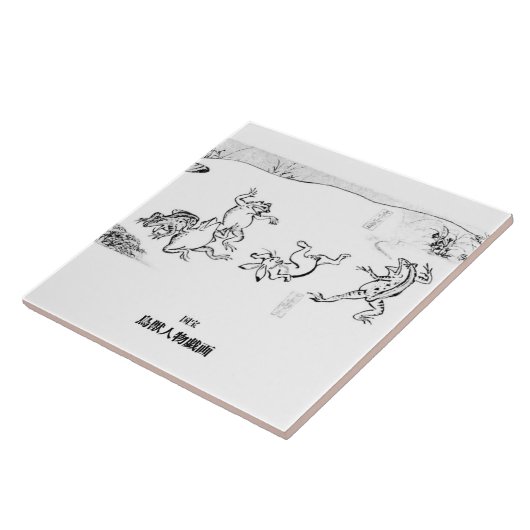 Chōjū-jinbutsu-giga , 鳥獣人物戯画 tegeltje (Zijkant)