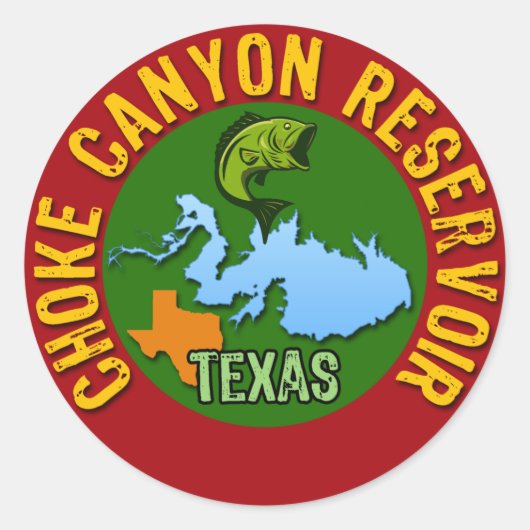Choke Canyon Reservoir, Texas Ronde Sticker (Voorkant)
