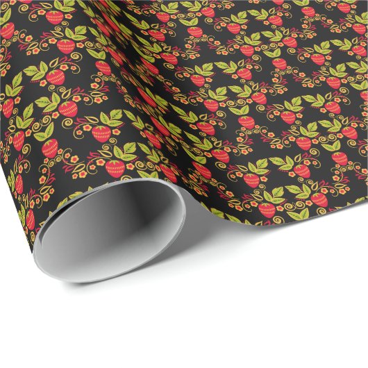 Chokhloma Russische bessen: traditionele stijl Cadeaupapier (Rol Hoek)